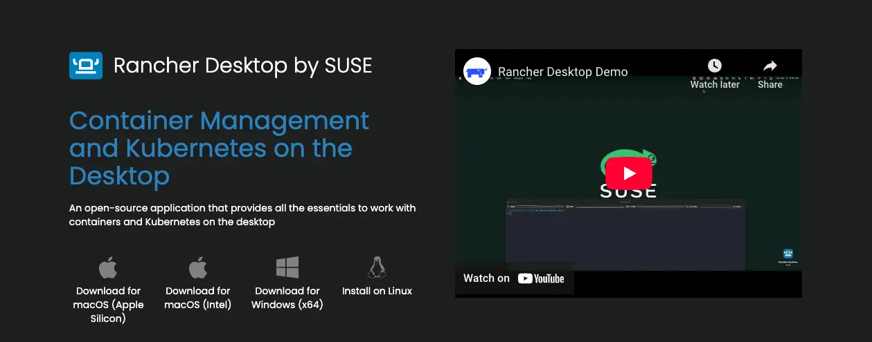 SUSE 的 Rancher Desktop – 桌面端 Kubernetes 管理工具